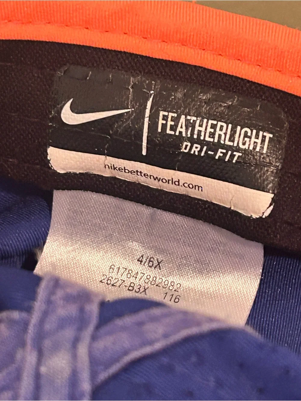 Nike Kids Purple Hat with Neon Orange Trim